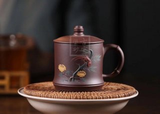 《雀竹杯》宜興紫砂壺實(shí)力派名家手工黃龍山紫泥泡茶壺茶具 《雀竹杯》宜興紫砂壺實(shí)力派名家手工黃龍山紫泥泡茶壺茶具